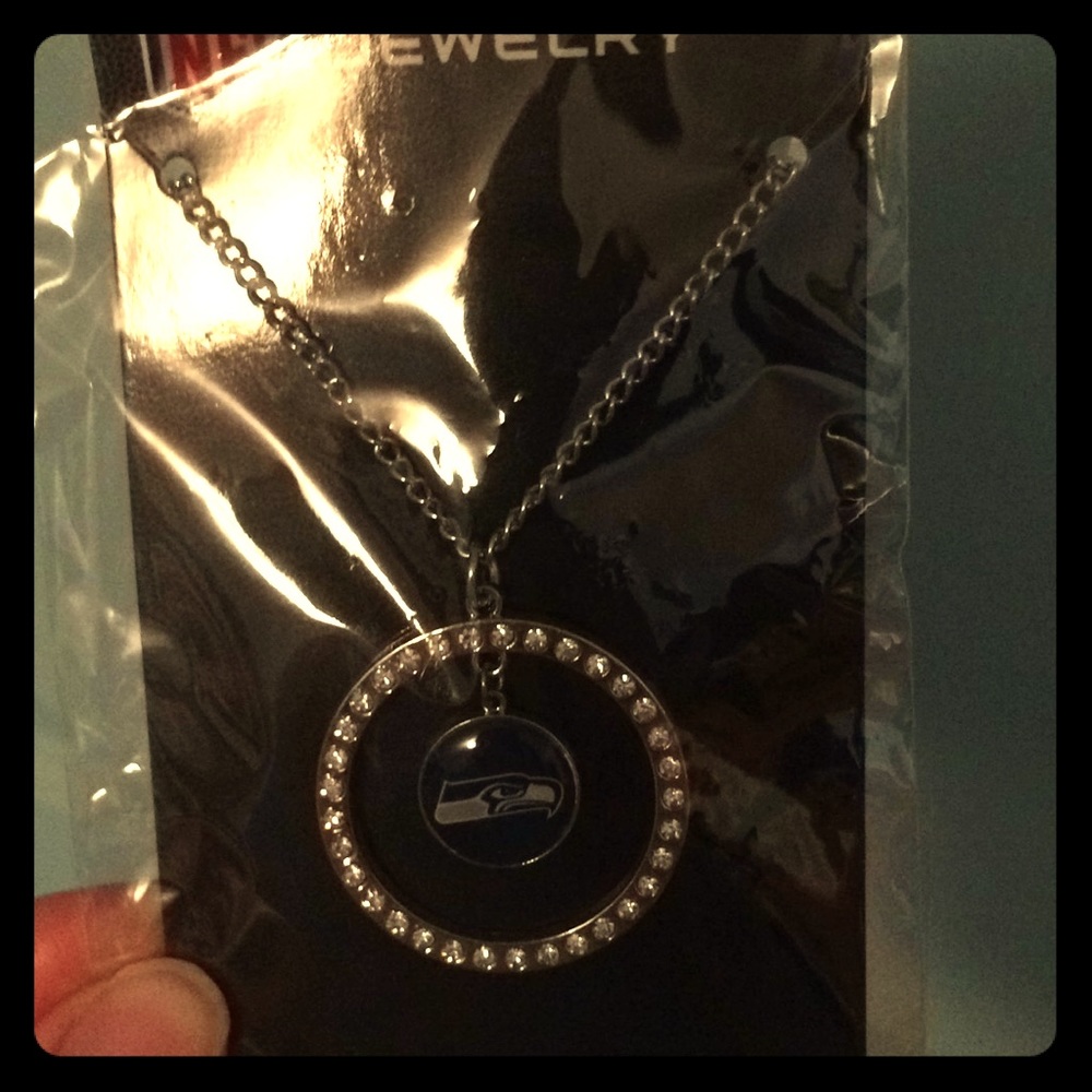 Seattle Seahawks Rhinestone Necklace - Picture 2 of 2